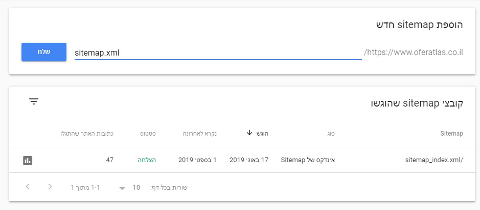 הגשת מפת XML