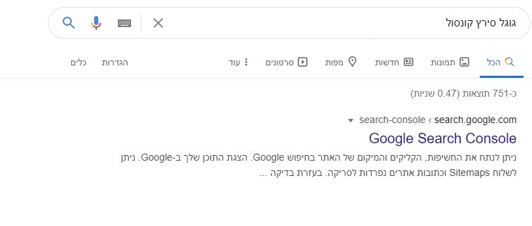 גוגל סירץ קונסול